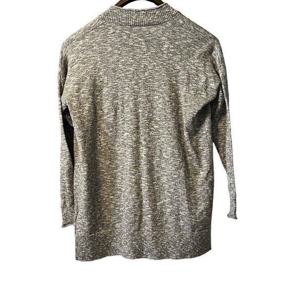 Madewell Womens Gray Cotton Blend Pockets Open-Front Long Cardigan Size Small - Picture 2 of 13